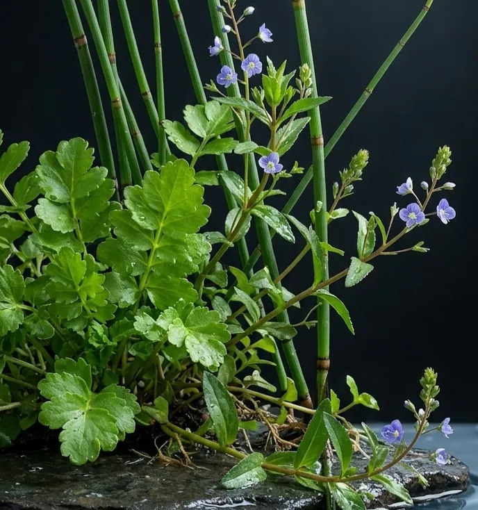 Kit 6: Memoria Fluvial del Bosque de Agua 2 c/u (Berula erecta, Equisetum laevigatum, Verónica americana)